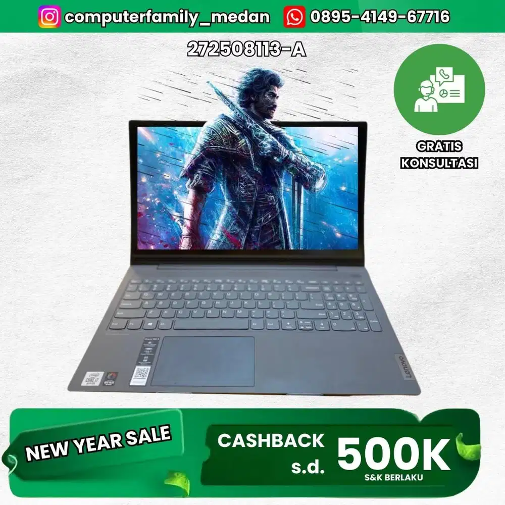 LENOVO IDEAPAD SLIM 5 I7-1065G7 16GB SSD 512GB INTEL IRIS PLUS GARANSI