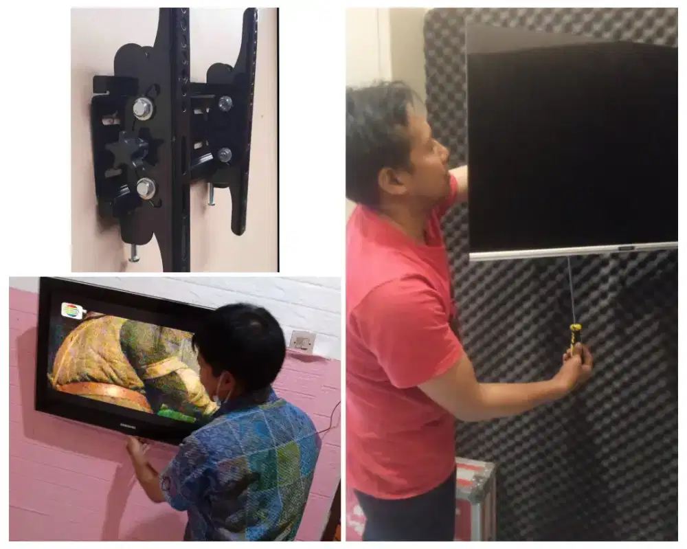 Pasangkan bracket dan Braket plus pasang terima rapih bracket led tv