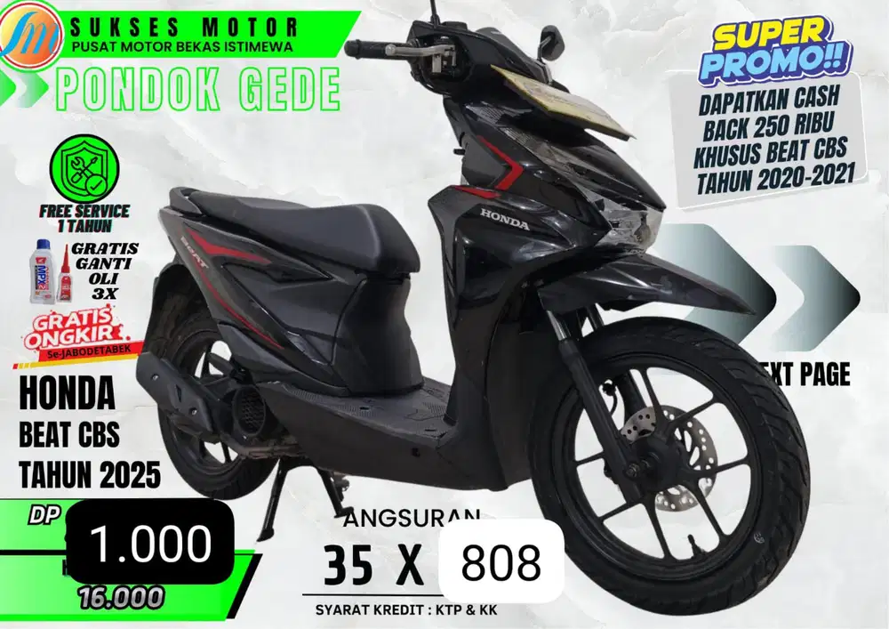 BEAT CBS ALARM PLUS TH 2025 DP MURAH ANGS RINGAN PROSES KREDIT MUDAH