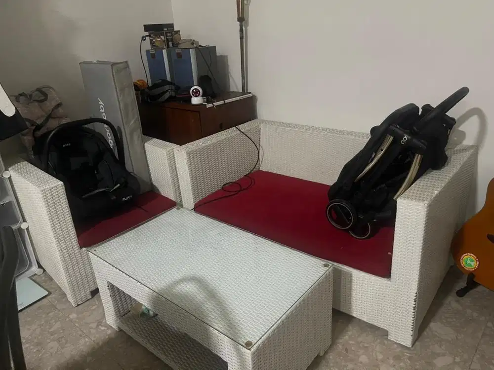 Jual 1 set kursi tamu rotan