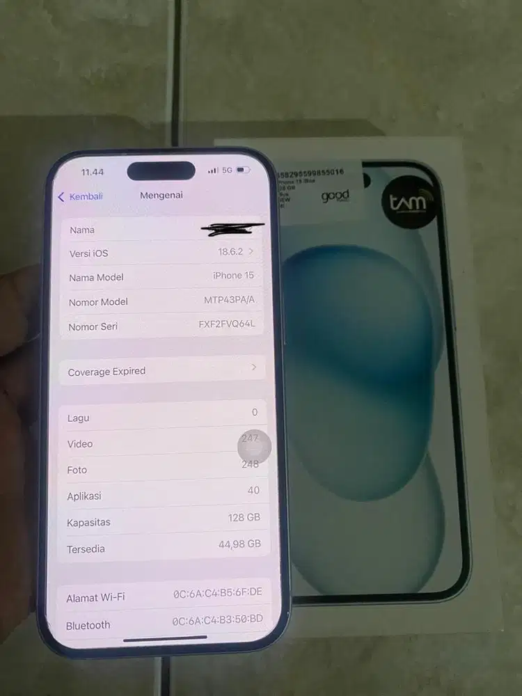 Iphone 15 Ibox 128 GB + charger ori