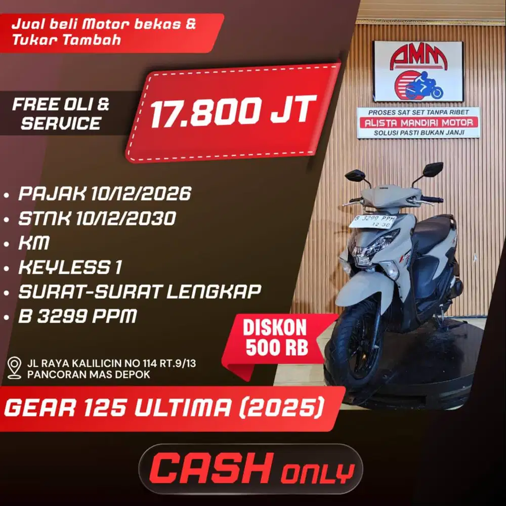 GEAR 125 ULTIMA 2025 BISA CASH / TUKAR TAMBAH /BAYAR PAKAI CC/PAYLATER