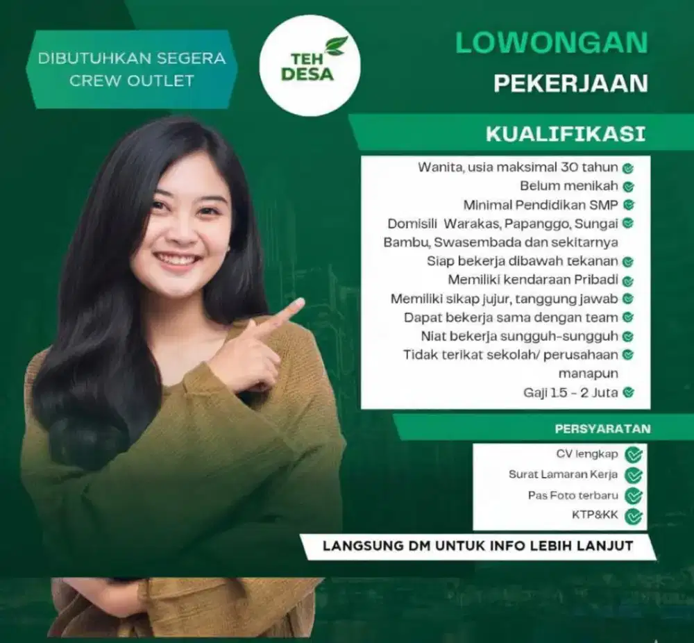 Dibutuhkan karyawan toko