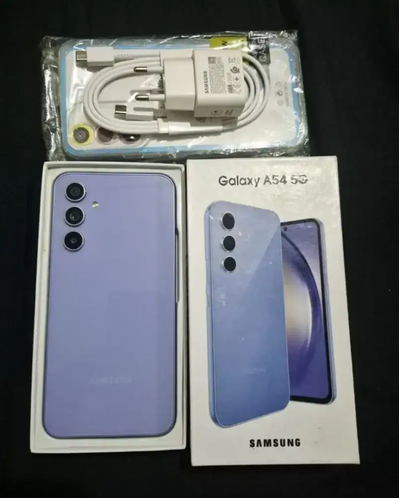 Jual hp siap pakai samsung A54 5g 8/256 istimewa likenew free ADAPTOR