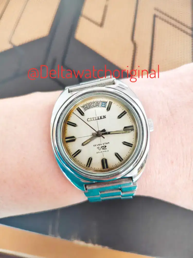 Jam Citizen V2 Seven Star Grey Dial Automatic Vintage All Original
