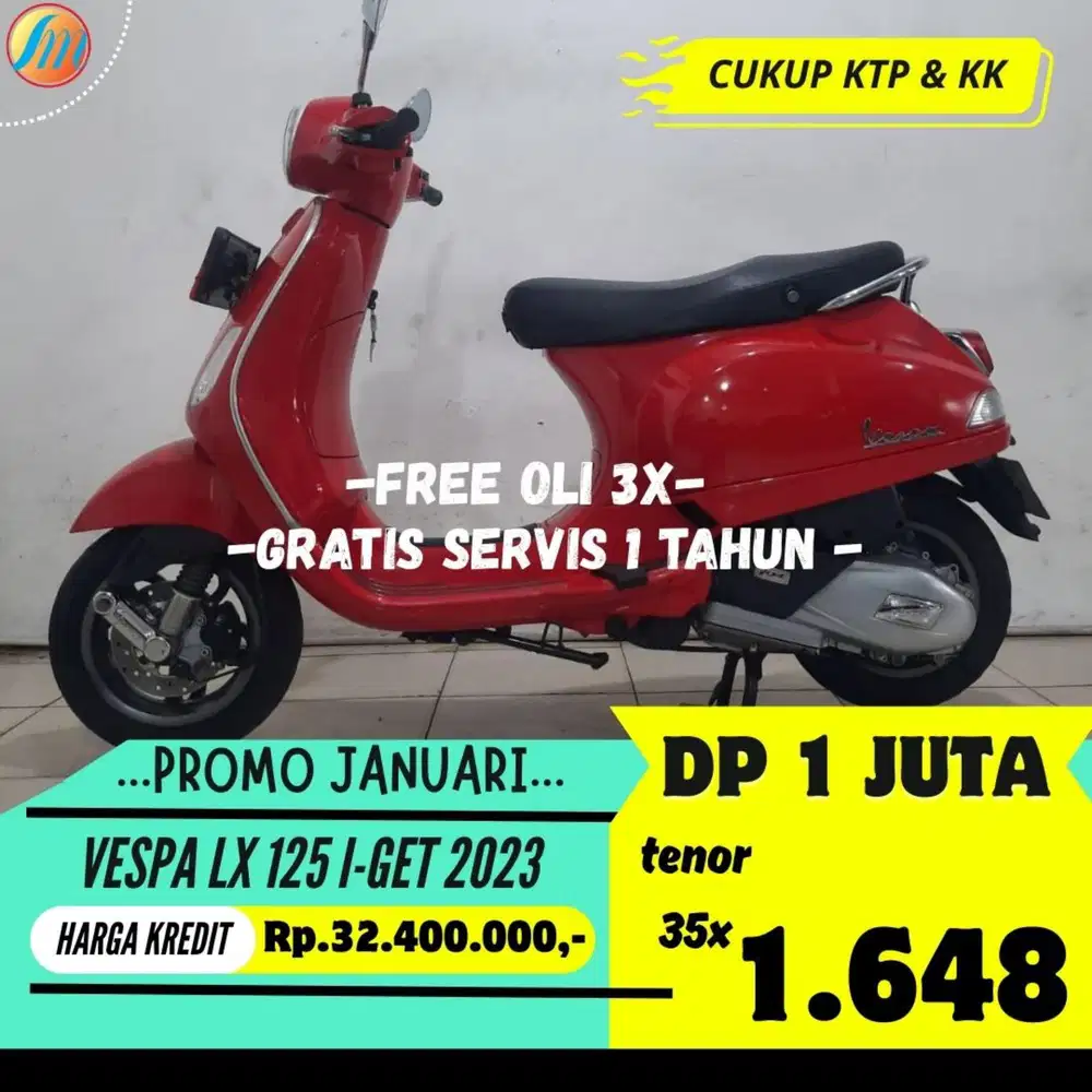 DP 1JUTA VESPA LX 125 I-GET 2023 ANGSURAN TERJANGKAU BERGARANSI KTP KK