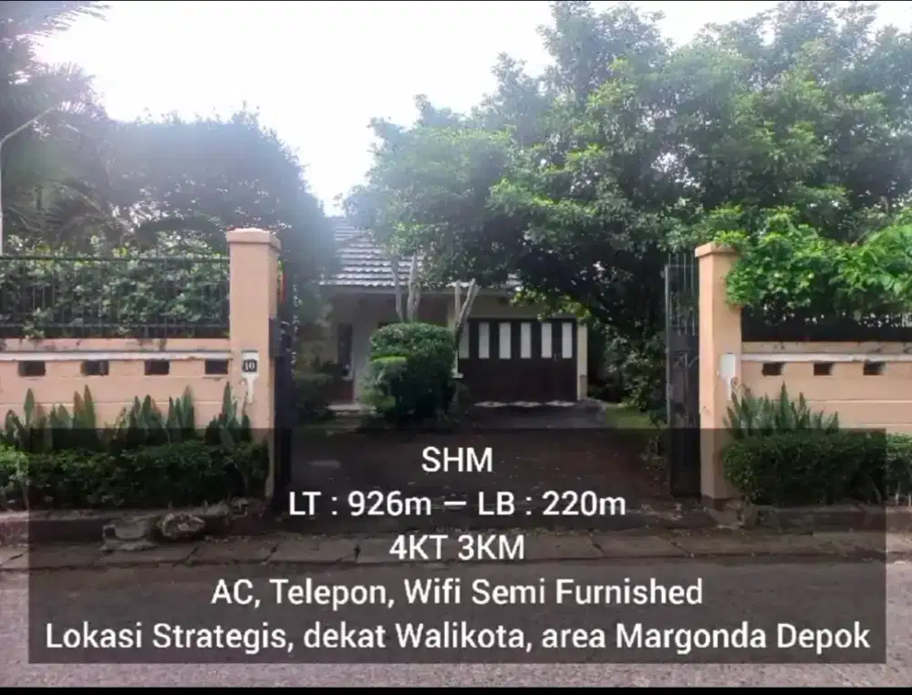 Rumah second dijual (Rumah Villa)926m²(11M)Margonda Depok