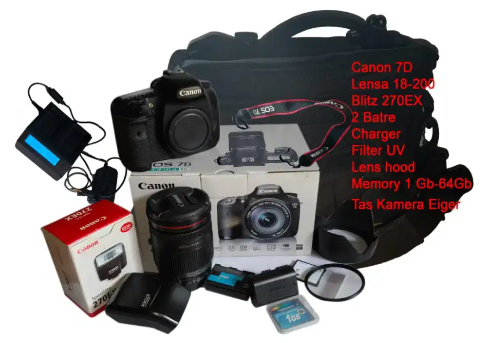 KAMERA CANON 7D FULLSET TINGGAL PAKE