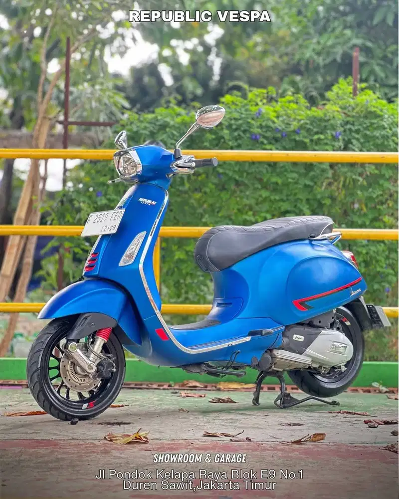 DIJUAL CEPAT PIAGGIO VESPA SPRINT S150 IGET ABS LED TH 2019 WARNA BLUE