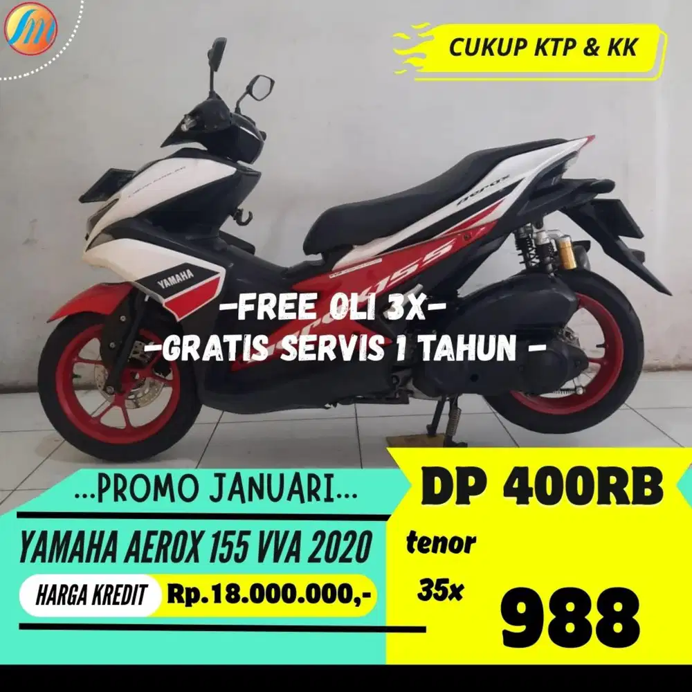 YAMAHA AEROX 155 VVA 2020 KREDIT DP 400RIBU ANGSURAN SANGAT RINGAN