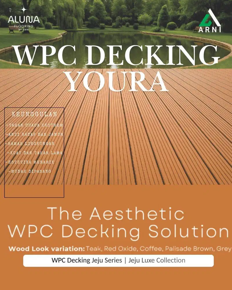 WPC Decking Youra Panjang 2,9m | WPC Decking Outdoor | Decking anti Sp