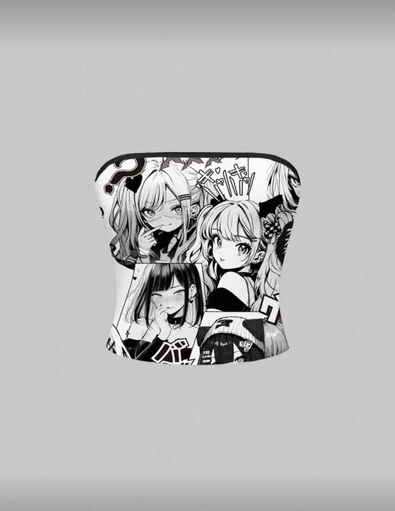 ROMWE Sexy, Horror, Dark Gothic, Anime, Y2K Bloody Print Crop Top