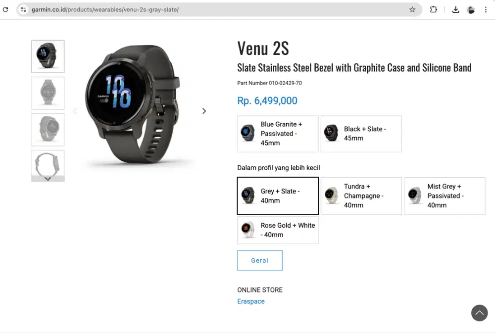 Jam Tangan Kesehatan Garmin Venu 2S