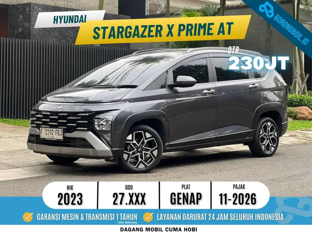 Low KM! Hyundai Stargazer X Prime IVT 2023 Abu abu