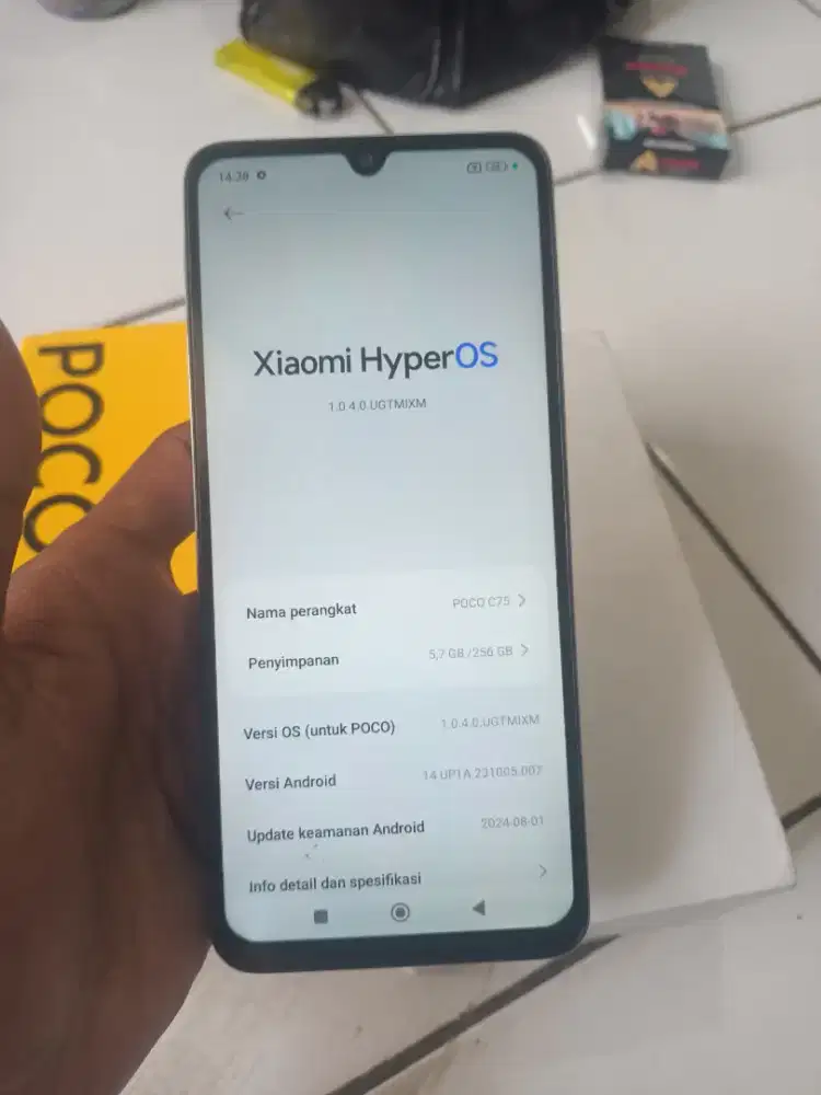 Poco c75 8/256 lengkap