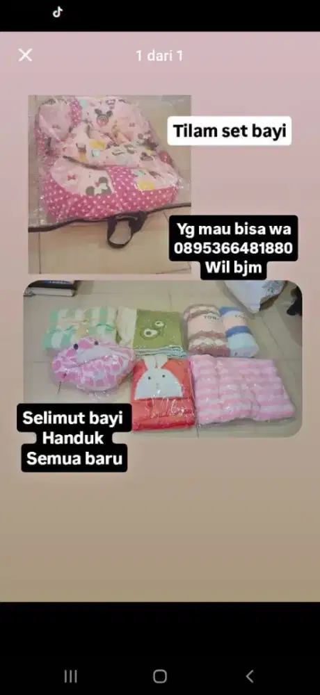 Tilam set bayi handuk