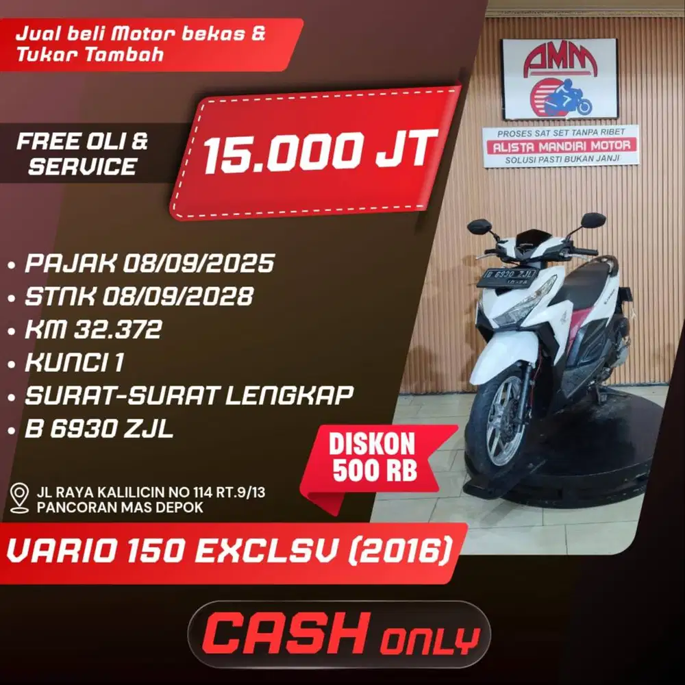 VARIO 150 EXCLSV 2016 CC 0% KREDIVO TOKPED SPAYLATER INDODANA GOPAY