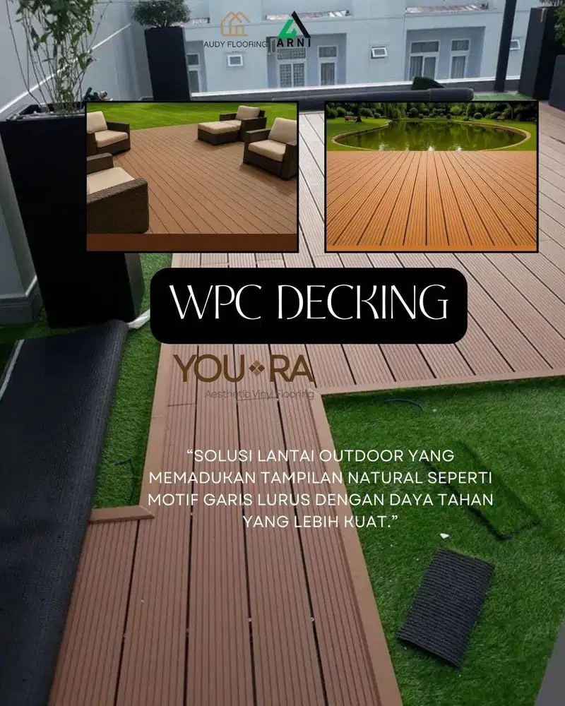 WPC Decking Lantai Youra Outdoor Motif Garis Lurus | Decking Lantai
