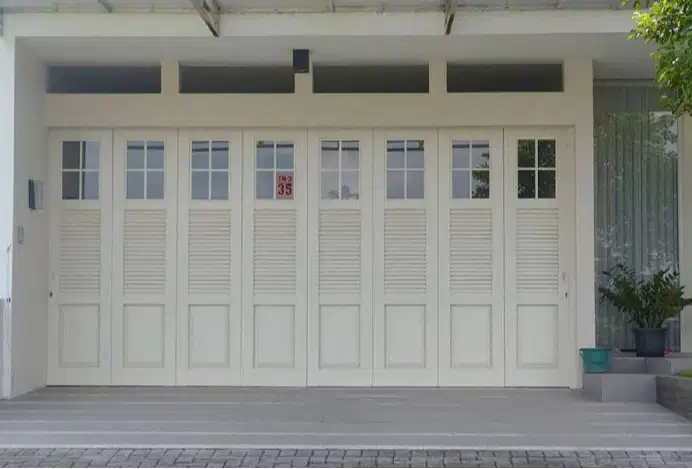 Pintu Garasi Besi Sliding Minimalis GRANT Sistem Menikung Satu Sisi