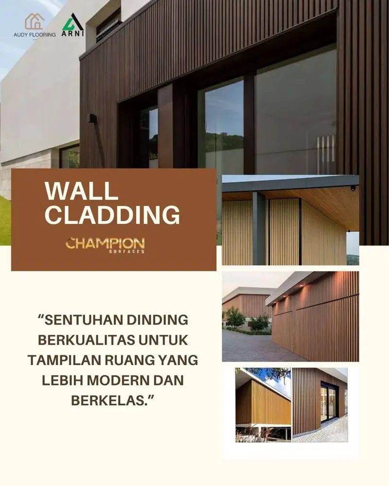 WPC Wall Cladding Champion Motif Kayu Outdoor | Wall Panel Outdoor