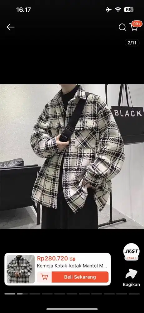 Kemeja kotak kotak bahan flanel