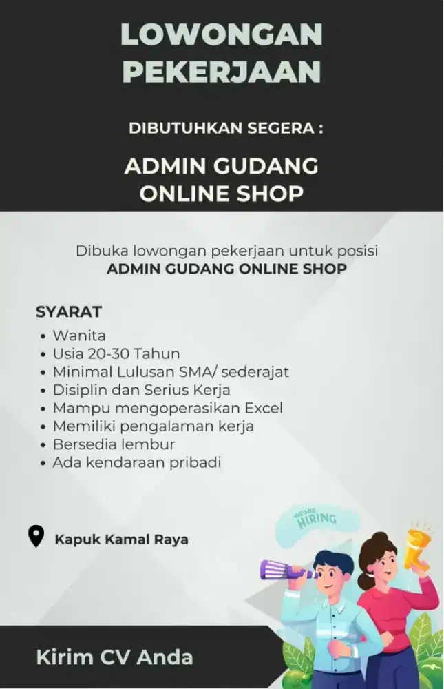 Lowongan Admin Gudang