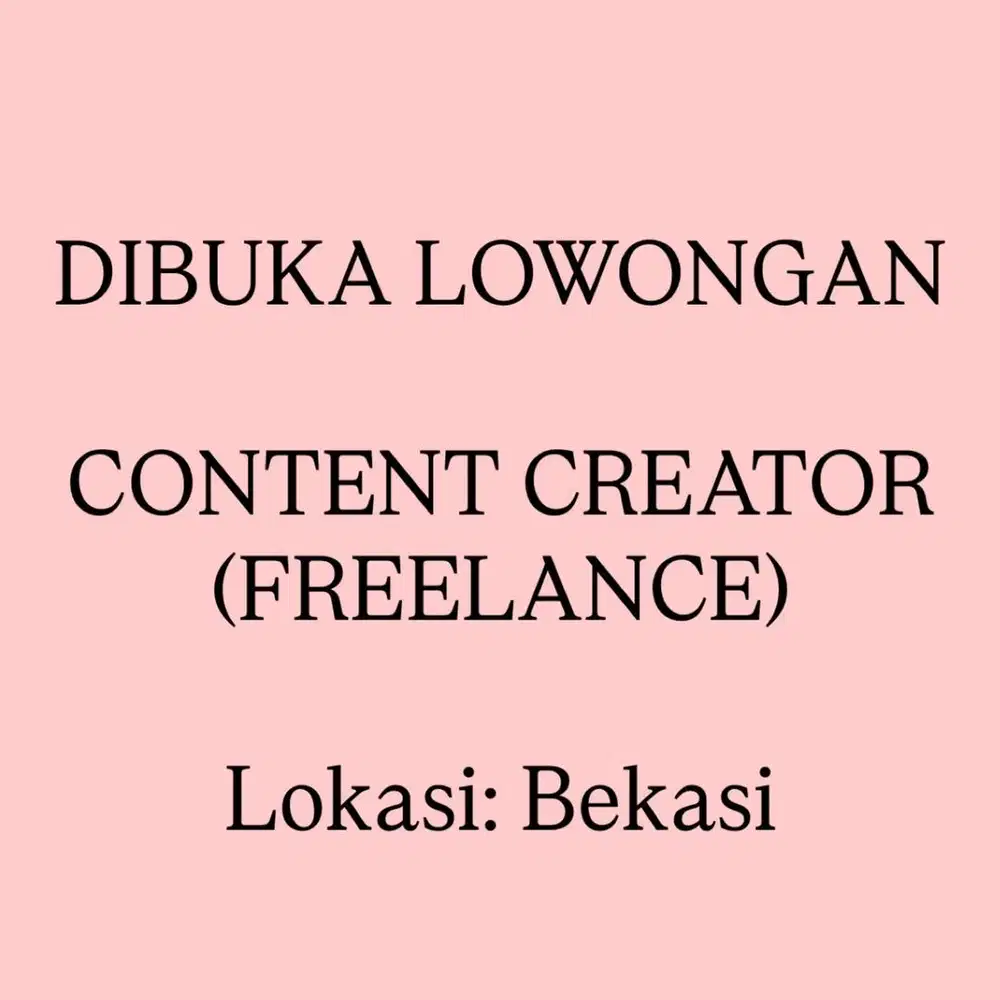 Lowongan Content Creator Freelance untuk Studio Pilates (Bekasi)