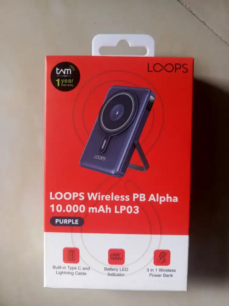 Power Bank Wireless Loops 10.000 mAh