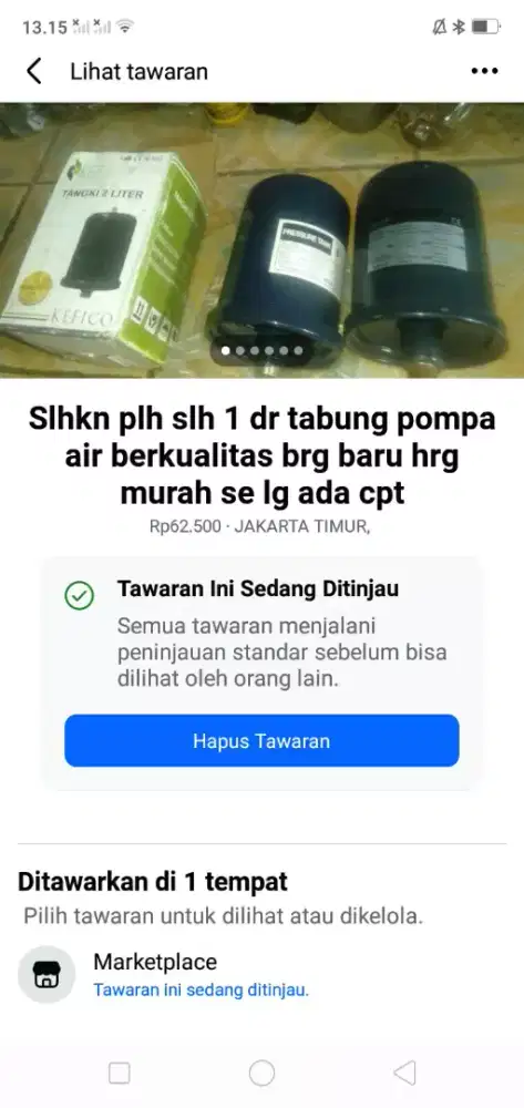 Slhkn plh slh 1 dr tabung pompa air berkualitas brg baru hrg murah sj
