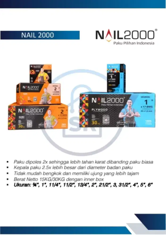 Paku nail 2000 dan material lainnya