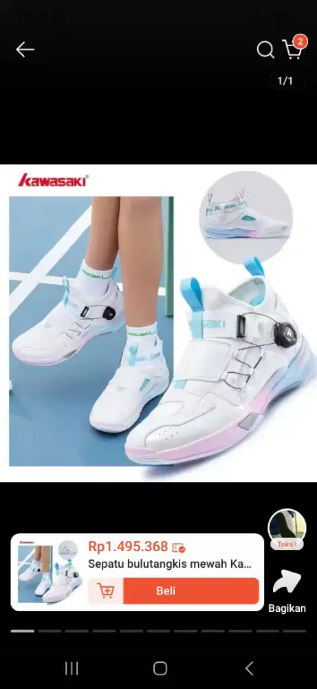 Sepatu badminton kawasaki boa size41