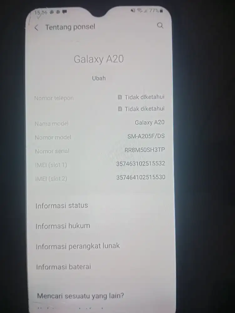 Samdung A 20 ram 3/32 GB