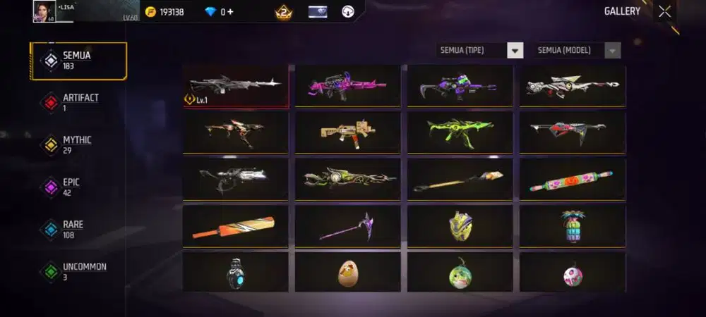 Akun free firee murah