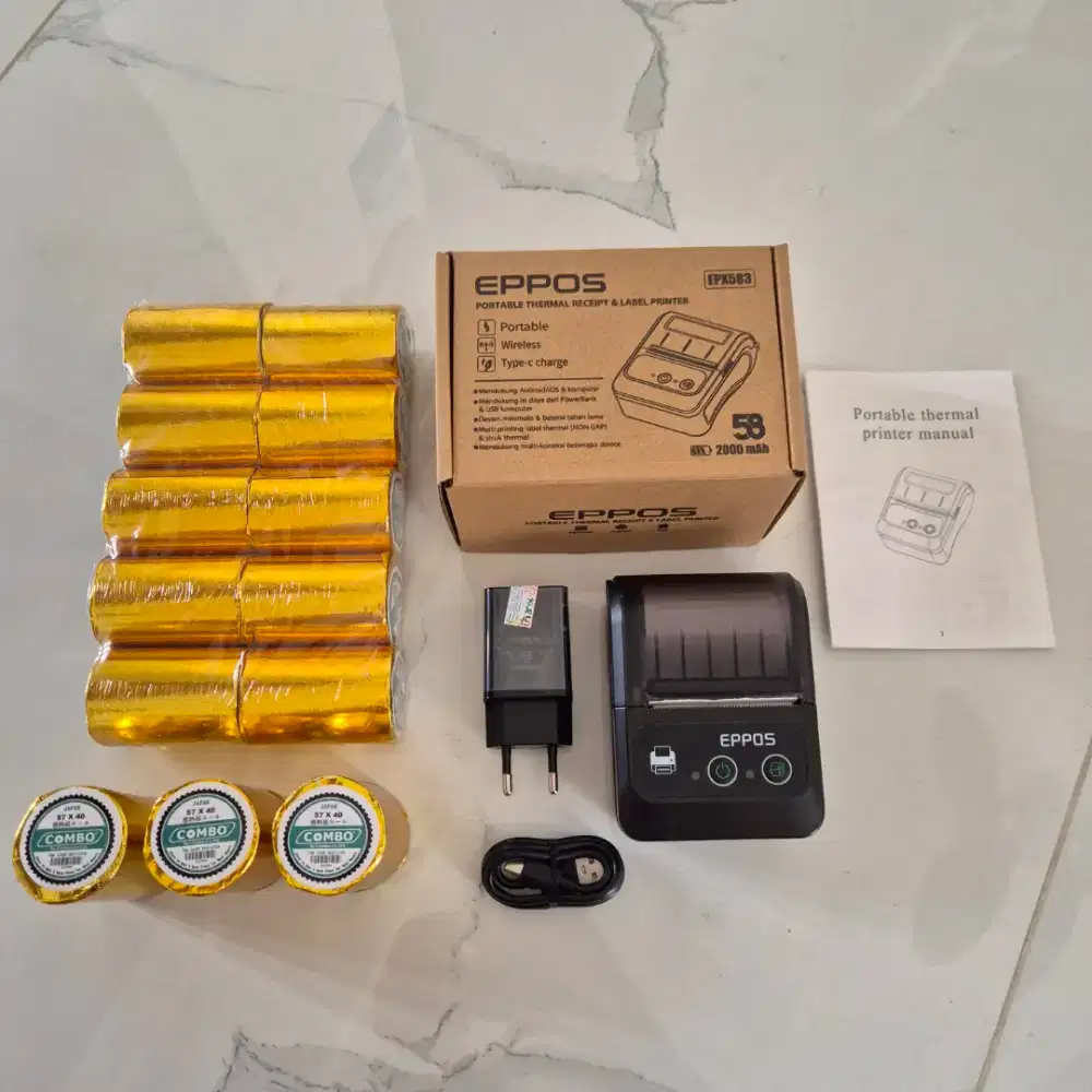 EPPOS EPX583-V2 Printer Thermal 58mm. Fullset. Normal. Termasuk Kertas