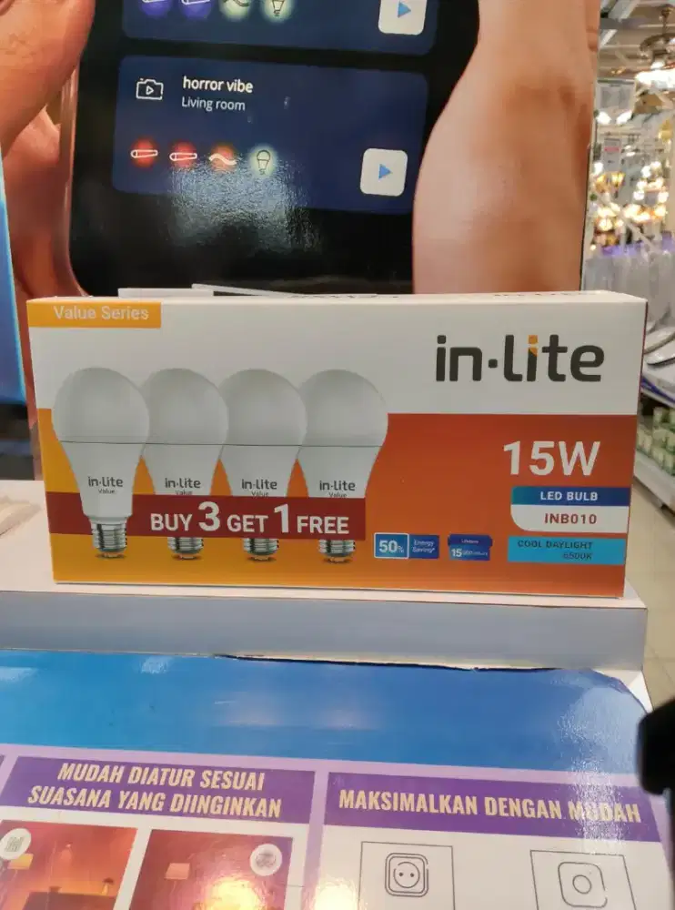 Lampu bohlamp INLITE 15W isi 4 pcs