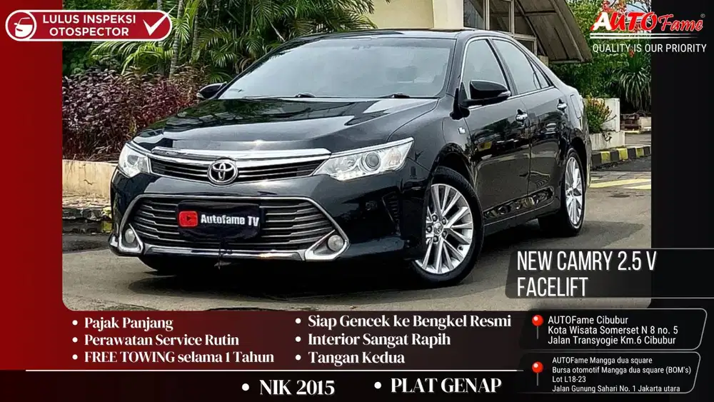 Toyota New Camry 2.5 V Facelift NIK 2015 Black On Beige