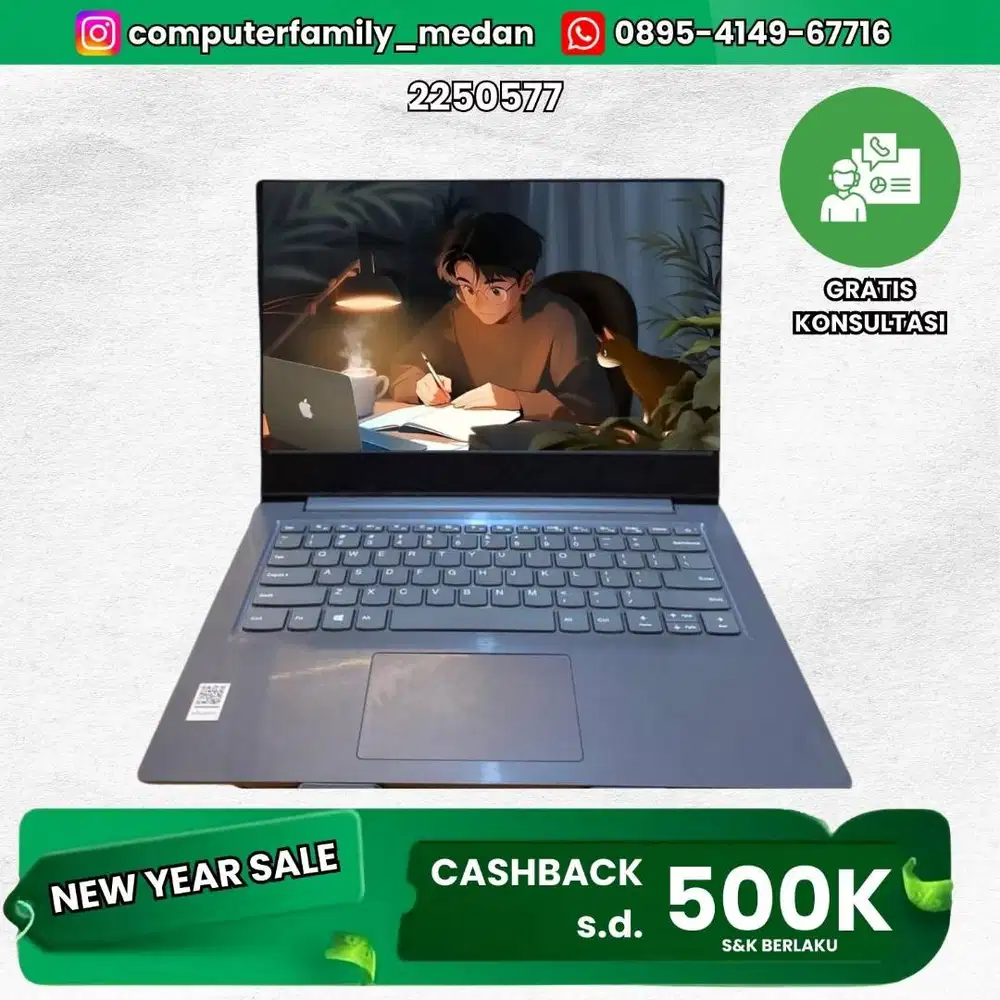 LENOVO V14-ADA 14INC AMT ATHLON 3020E 8GB SSD256GB LIKE NEW GARANSI OK