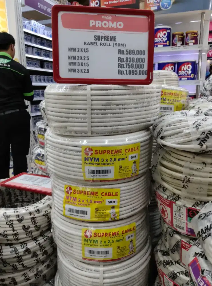 Kabel glondongan 50 meter merk SUPREME (NYM)