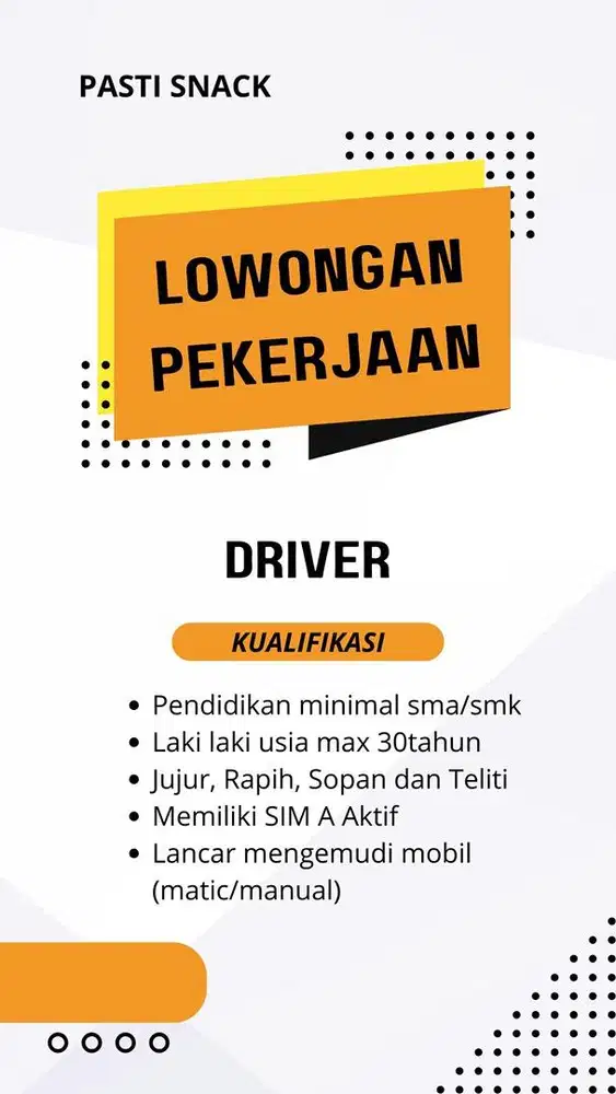 Lowongan Kerja Driver