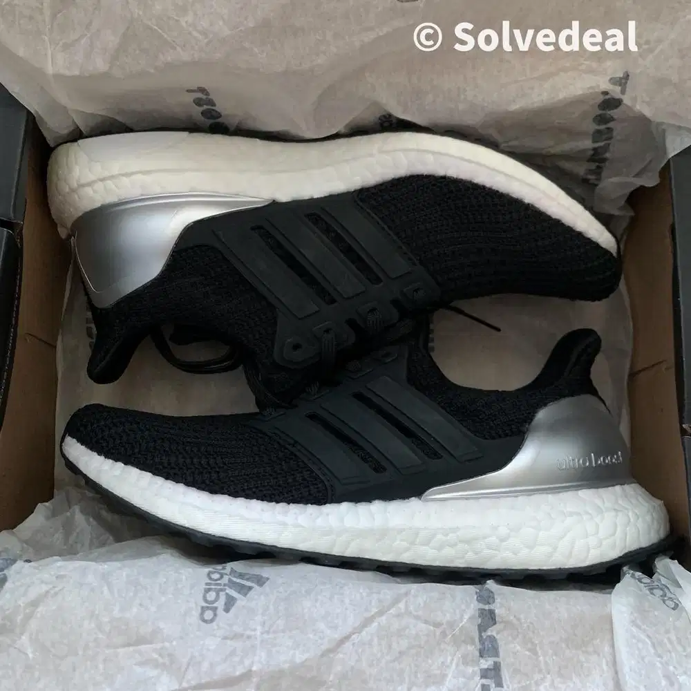 Sepatu Adidas Ultraboost 4.0 DNA Black Silver Metallic Original BNIB