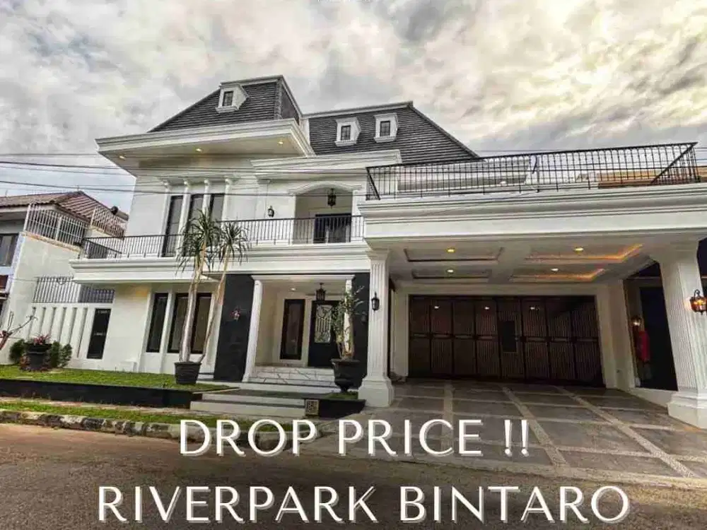 Rumah American Classic siap huni ada kolam renang di Riverpark Bintaro Sektor 8