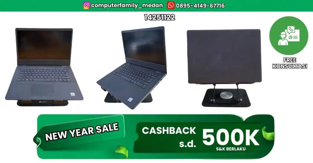 DELL VOSTRO 3401 Ci3 GEN 10 RAM 4GB SSD 256GB MULUS SIAP PAKAI+BONUS