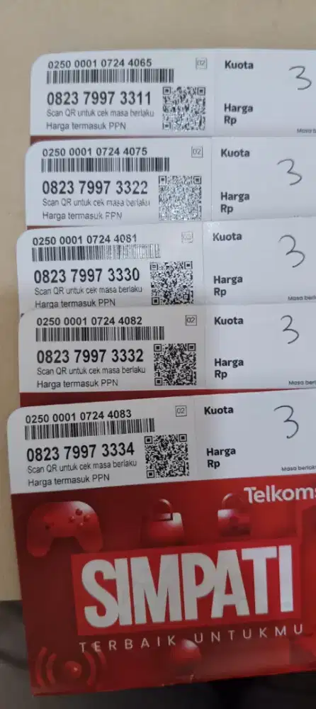 Nomor cantik Telkomsel baru segel pabrik minat inbox