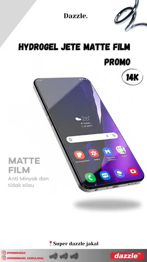 SG hydrogel Jete matte film