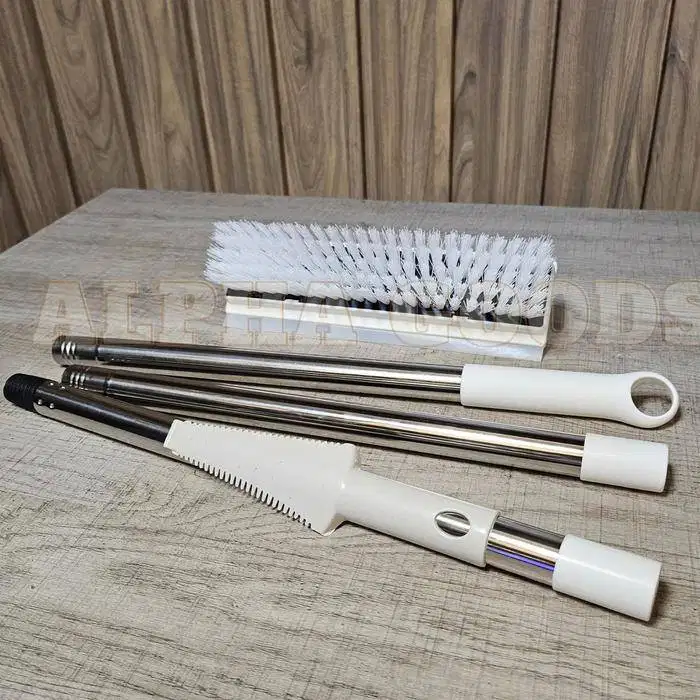 sikat lantai kamar mandi 2 in 1 dengan wiper bahan stainless merk AGOO