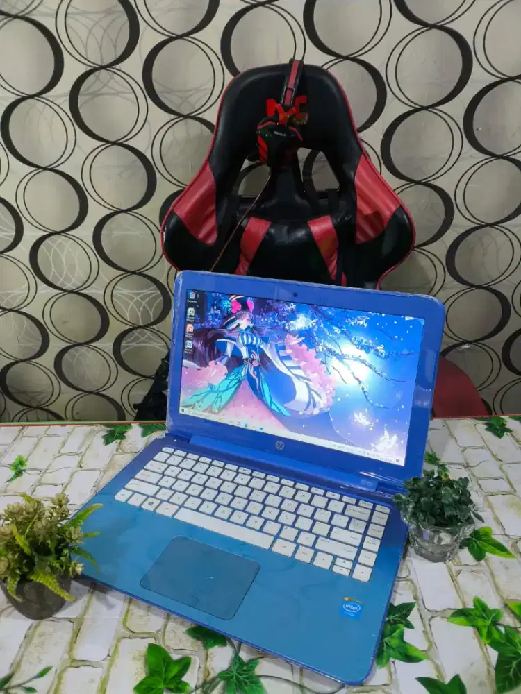 Laptop DEGSIN editing HP13 STREAM slim banget mewah blue edition