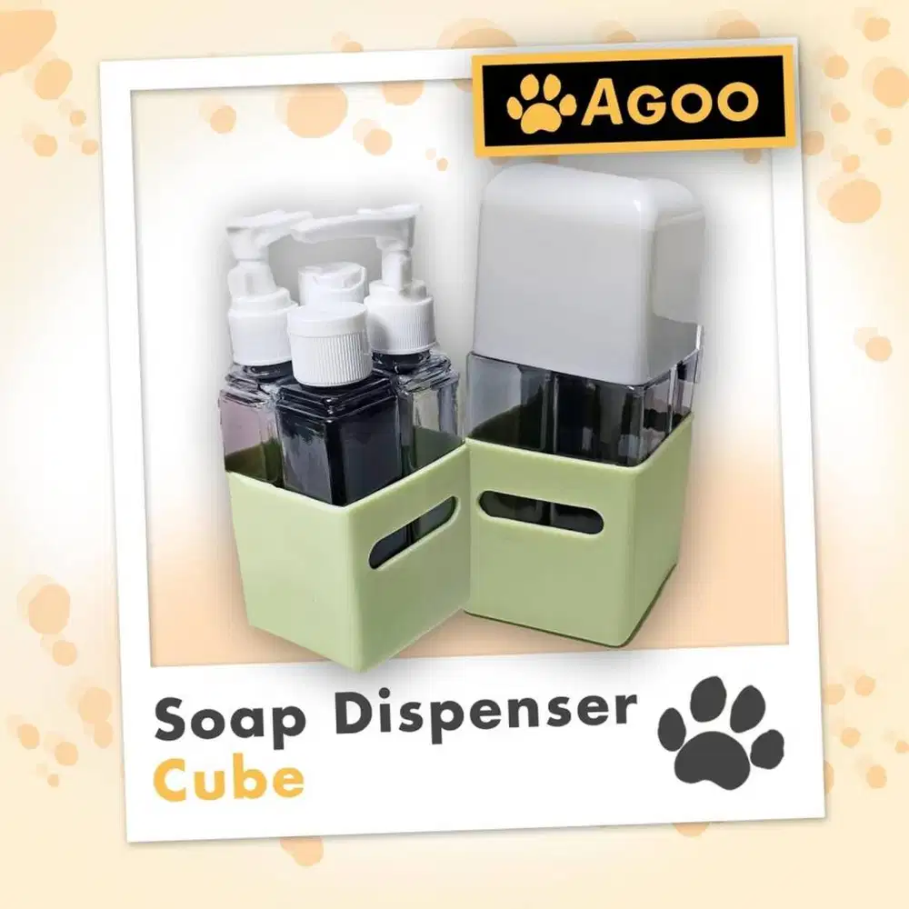 botol travel refill 4 in 1 bentuk Cube travel bottle merk AGOO
