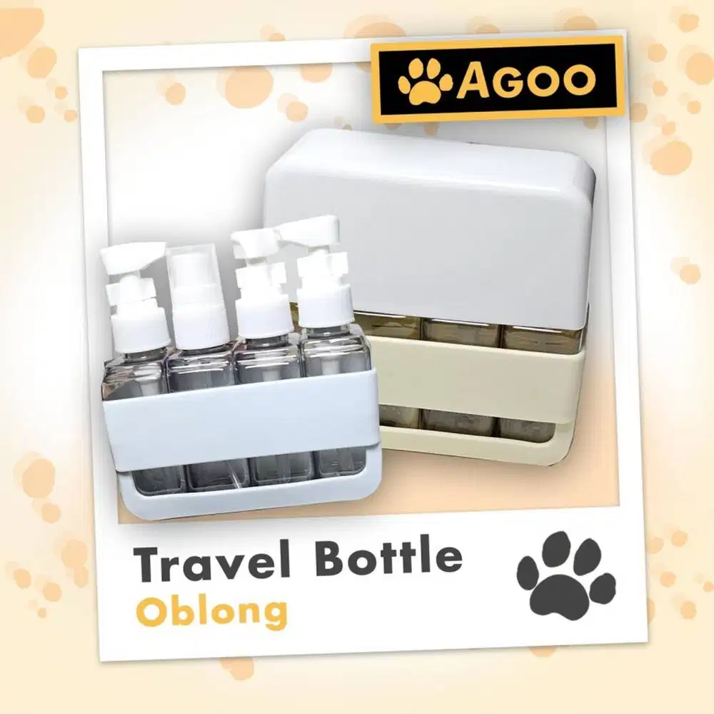 travel bottle refill cairan 4 in 1 Oblong botol isi ulang shampo sabun
