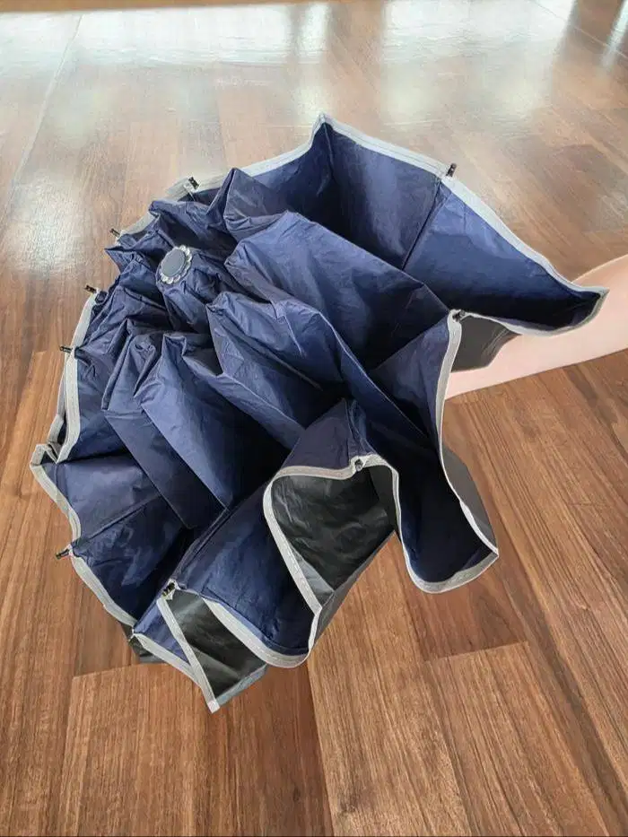 payung lipat jumbo otomatis anti UV warna biru merk AGOO