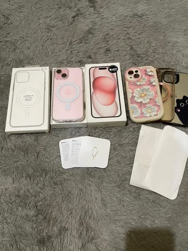 iPhone 15 Pink iBox Bh 90% Fullset No.minus